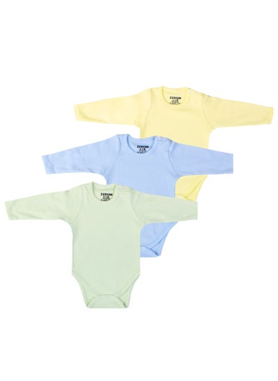 Buy Underwear Set of 3 Colored Bodysuits for Newborn Boys in Egypt