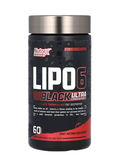 اشتري Nutrex Lipo-6 Black Ultra Concentrated Fat Burners, 60 Capsules في الامارات