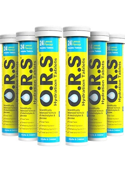 Buy Ors Hydration Tablets With Electrolytes, Vegan, Gluten And Lactose Free Formula - Natural Lemon Flavor - 24 Count Pack of 6 in UAE