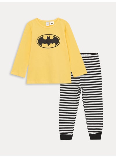 اشتري Crew Neck Long Sleeve Batman Printed Baby Boy Pajamas Set في مصر