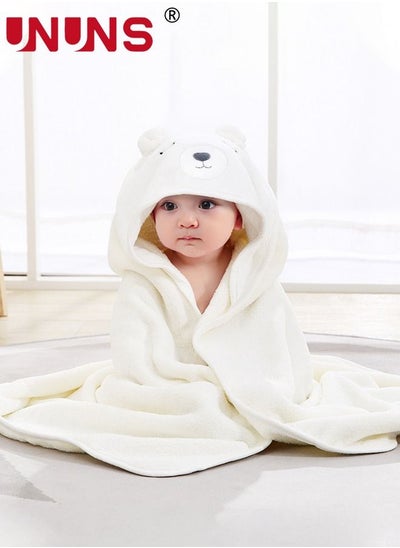 Buy Hooded Blanketm,3D Baby Polar Bear Hooded Towel With Unique Design For Infant And Toddler,White in UAE