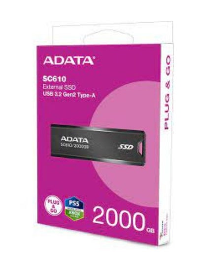 Buy ADATA SC610 Portable External SSD | USB 3.2 Solid State Drive | 2000GB in UAE