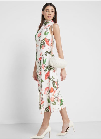 Buy Cowl Neck Printed Dress in Saudi Arabia