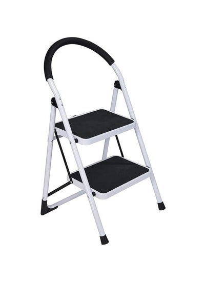 Buy 2 Step Steel Ladder Folding Portable Step Stool With Non-Slip Feet Rubber Pads in UAE