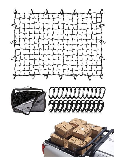 Buy Stretchable Cargo Net with 12 Hooks, Luggage Storage Net, Suitable for Bicycles and Mopeds in Saudi Arabia