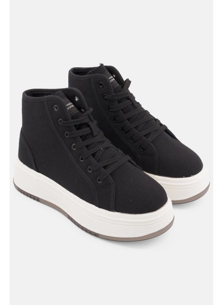 Buy Women Lace Up Casual Shoes, Black/White in UAE