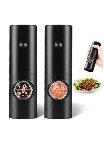 Buy Electric Pepper Grinder or Salt Mill, Battery Powered Automatic Pepper Mill, Ceramic Grinder with Adjustable Coarseness, LED Light, and Salt Mill Refillable, One Hand in Saudi Arabia