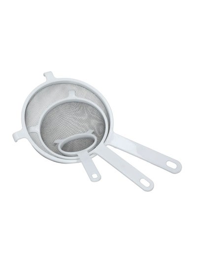 Buy 3 Piece Strainer Set White in Saudi Arabia