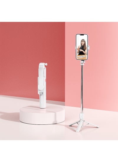 Buy 1M Extendable Bluetooth Selfie Stick with Light Z100 White [without light] 1 m skeleton in Saudi Arabia