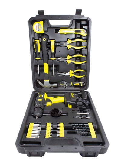 Buy WMC TOOLS Proffesional Tool Set 57 PCS with Electric Drill, Pliers, Combined Pliers, Adjustable Wrench, Nail Hammer in UAE