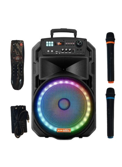 اشتري Trolley Speaker Rechargeable 12 Inch Outdoor Speaker Bluetooth Speakers Audio 80w Support Microphone Plug Portable Guitar Instrument Input Amplifier LED Ambient Light with Two Microphones في الامارات