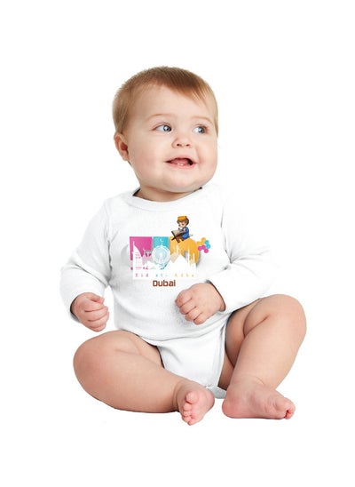 Buy My First Eid Dubai Printed Outfit - Romper for Newborn Babies - Long Sleeve Cotton Baby Romper for Baby Boys - Celebrate Baby's First Eid in Style - Gift for New Parents in UAE