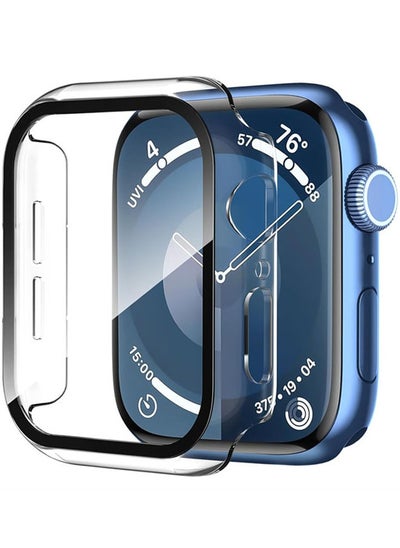 Buy Apple Watch Series 10 case with Tempered Film Screen Protector, Full Protective Hard PC Bumper Touch Sensitive HD Screen Cover(46mm,Clear) in Saudi Arabia