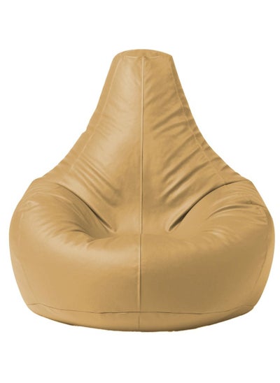 Buy Faux Leather Tear Drop Recliner Bean Bag with Filling Beige in UAE