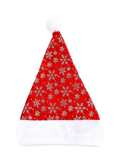 Buy Santa Hat with Snowflake, Multicolour - 40 cm in UAE