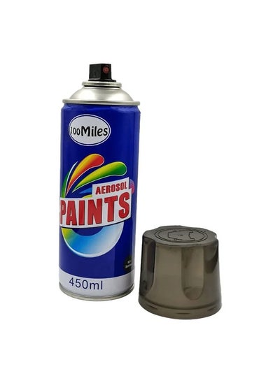 Buy 100 Miles Spray Paint Bottle AEROSOL Paints 450ml Mat Black in Saudi Arabia