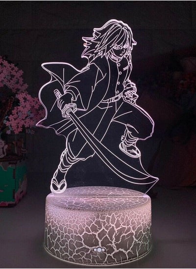 Buy Giyu Tomioka Light Demon Slayer Kimetsu no Yaiba USB 3D Night Lamp Bedroom Decor in UAE