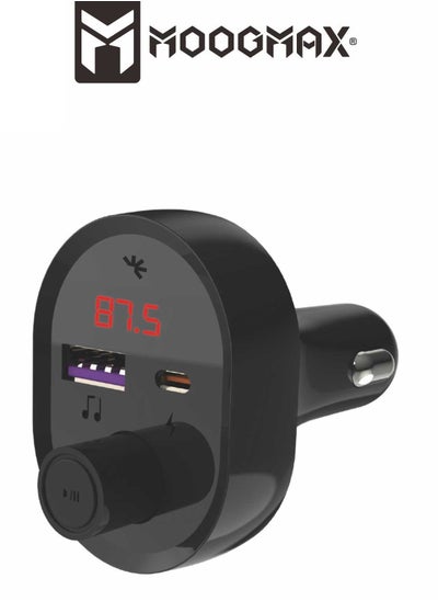 Buy MP3 Bluetooth and Car Charger with multi Charging Ports (Type-C PD and USB) 20W, with Type-C iPhone Charging Cable in Saudi Arabia