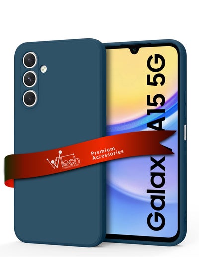 Buy Soft Liquid Silicone Case Cover For Samsung Galaxy A15 4G / 5G 2023 Navy Blue in Saudi Arabia