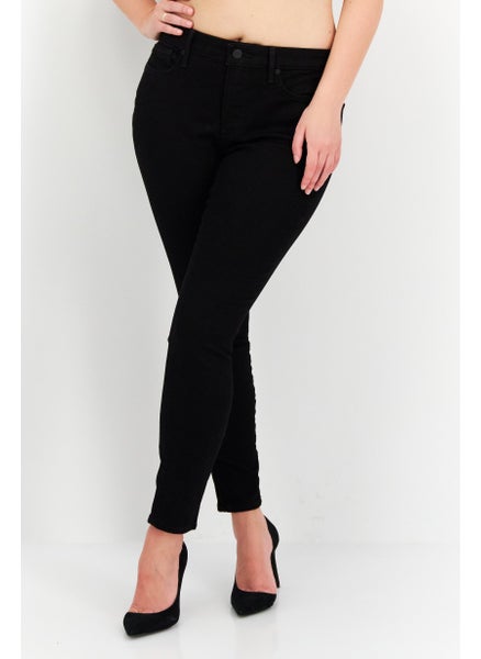 اشتري Women Petite Solid Stretchable Skinny Jeans, Black في الامارات