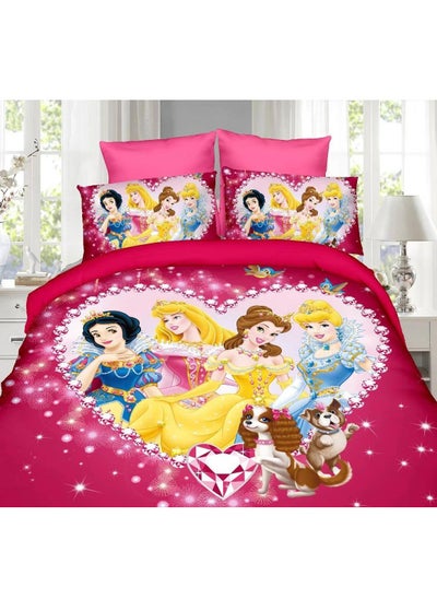 Buy Disney Three-Piece Set Cotton Quilt Single Size Comforter Bedding Set, Anime Cartoon Bed kids Duvet Cover Set in UAE