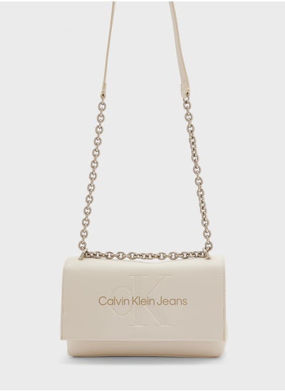 Buy Chain Detailed Flap Over Crossbody in UAE