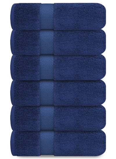 Buy Premium Navy Blue Hand Towels - Pack of 6, 41cm x 71cm Bathroom Hand Towel Set, Hotel & Spa Quality Hand Towels for Bathroom, Highly Absorbent and Super Soft Bathroom Towels by Infinitee Xclusives in UAE