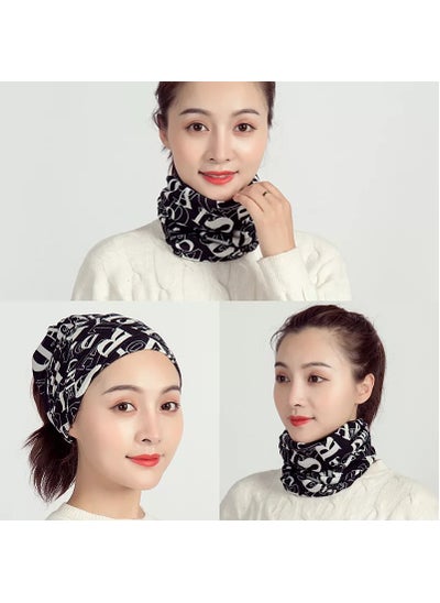 اشتري New Womens Snood Scarf Convertible Twist CapBlack large letters Black large letters في الامارات