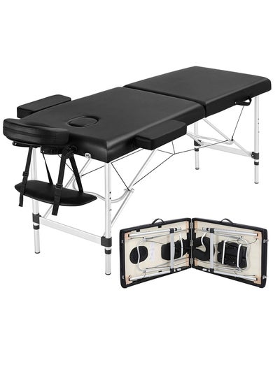 اشتري Massage Table Portable Massage Bed Lash Bed Facial Table SPA Beds Reiki Table Portable Height Adjustable Black في السعودية