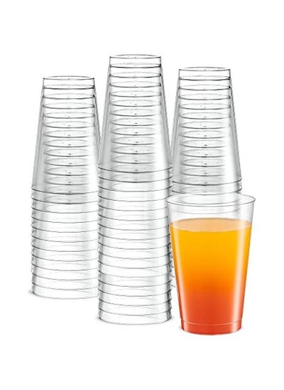 اشتري Pack of 50 Crystal Clear Plastic Tumblers, 12 oz, Perfect for Parties and Weddings في السعودية