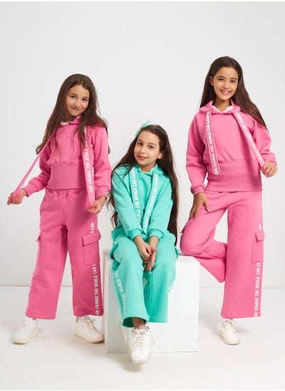 Buy Girls Printed Set of 2 piece sweatshirt and pants in Egypt