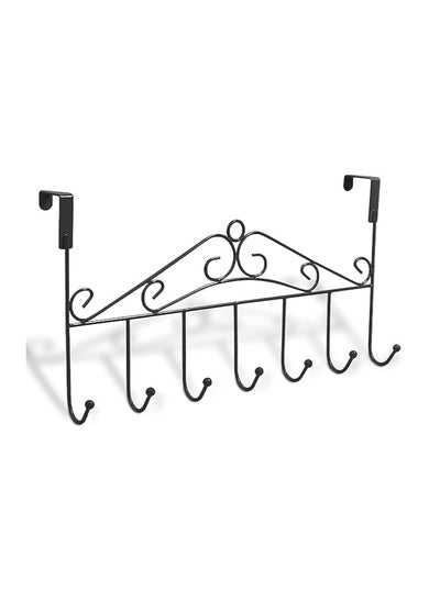 Buy Over The Door Hooks Hanger with 7 Hooks, Metal Door Hanging Coat Rack for Kitchen Bathroom Bedroom Laundry, Back of Door Organizer for Towels, Cloths, Keys, Robes, Hats in Egypt