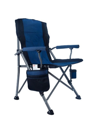 Buy Folding Camping Chair for Adults, Heavy Duty 330 LBS Capacity, Outdoor Camp Chair with Arm Rest Cup Holder and Portable Carrying Bag, Thicken 600D Oxford Mesh, Blue in Saudi Arabia