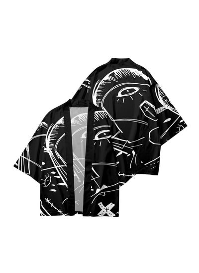 Buy Summer Feather Weaving Ethnic Style Kimono 3D Digital Printing Casual Sports Cloak in Saudi Arabia