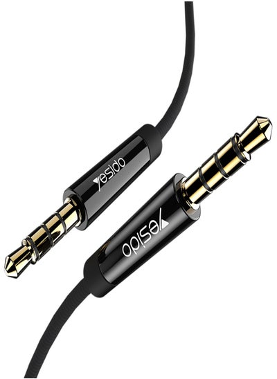 Buy YAU15 Audio Cable AUX 3.5MM 200CM Male To Male Audio Cable Black in UAE