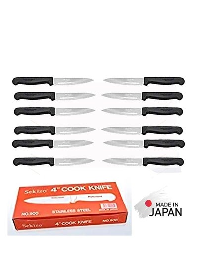 Buy The original Japanese Sekizu knife, serrated stainless steel with a plastic handle, consisting of 12 pieces in Saudi Arabia