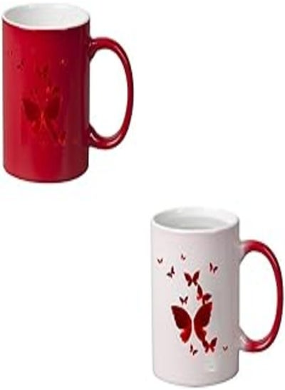 Buy Magic Mug For Coffee or tea, Flower mugM-RED-02221 RED in Egypt