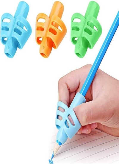 اشتري Pencil Grips, DMFLY Pencil Grips for Kids Handwriting, Children Pen Writing Aid Grip Set Posture Correction Tool for Kids Preschoolers Children, Hollow Ventilation Design, 3 Pack في السعودية