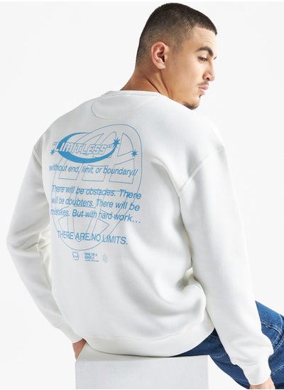 Buy Slogan Crew Neck Sweatshirt in Saudi Arabia