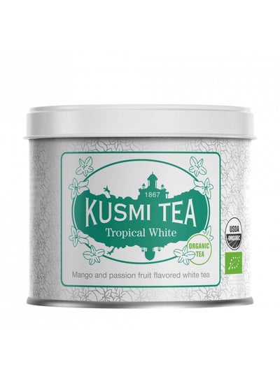 اشتري Kusmi Tea Tropical White - 3.1 oz Loose Tea Tin - Organic Blend of White Tea & Green Tea with Mango and Passion Fruit في الامارات