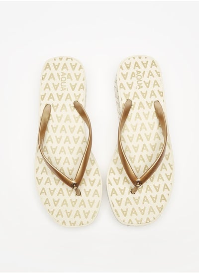 Buy Women's Monogram Print Thong Slippers in Saudi Arabia