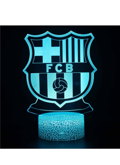 Buy Five Major League Football Team 3D LED Multicolor Night Light Touch 7/16 Color Remote Control Illusion Light Visual Table Lamp Gift Light Team Barcelona in UAE