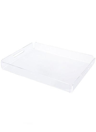 Buy LAMSIT IBDAA Rectangle Acrylic Tray | Decorative Tray | Jewellery Tray | Coffee Tray |  Serve ware | Serving Platter - Clear in UAE