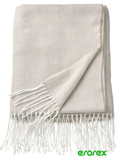 Buy Throw beige 120x160 cm in Saudi Arabia