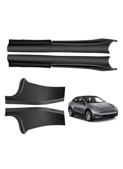 Buy Tesla exterior modification accessories, Door Sill Protector for 2023 Tesla Model Y 5 Seater (Not fit 7 Seater) Matte TPE & ABS Front and Rear Door Entry Guard Scuff Plate Accessories Carpet Rear Sill in Saudi Arabia