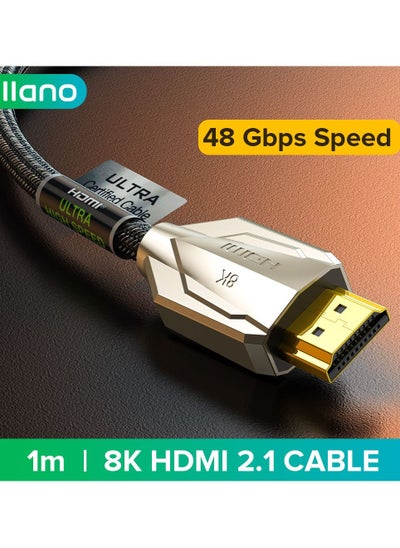 Buy HDMI 2.1 Cable 8K/60Hz 4K/120Hz 2K144Hz Ultra High-Speed 48Gbps Cable 3D HDR Cable For PC Laptop HDTV PS5 PS4 Splitter Switch Audio Video - 1M in UAE