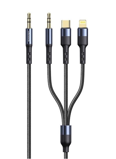 اشتري US-SJ556 3 In 1 3.5mm+Type-C+Lightning to 3.5mm Audio Adapter Cable For Multiple devices  1.2m في الامارات