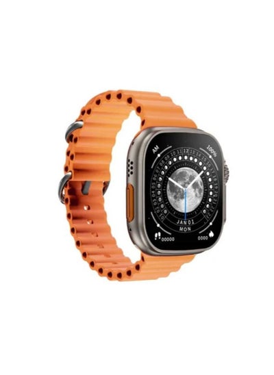 Buy X8 Ultra Max Series (2023) Smart Watch 2.2 Inch 49mm IPS display NFC Bluetooth V5 Call Waterproof IP67 Wireless Charger (Orange) in Egypt