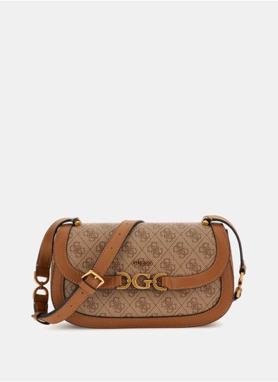 Buy Guess Women's Dagan 4G Logo Beige Classic Crossbody Bag,Satchel Bag in UAE