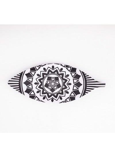 Buy Bright Designs Melamine Matt Leaf Serving Plate  2 Pieces
  (L 36cm W 15cm) black & white in Egypt